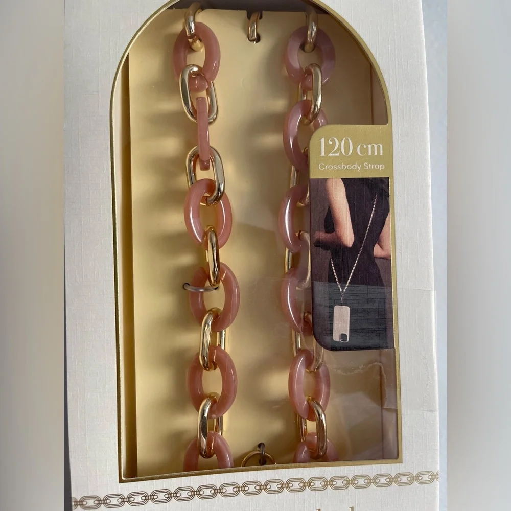 Universal Crossbody Phone Strap - Pink and Gold NIB